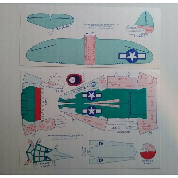 Airplane Toy Plane Jack Armstrong Tru-Flite Model Of American Thunderbolt 1944 - Picture 1 of 9